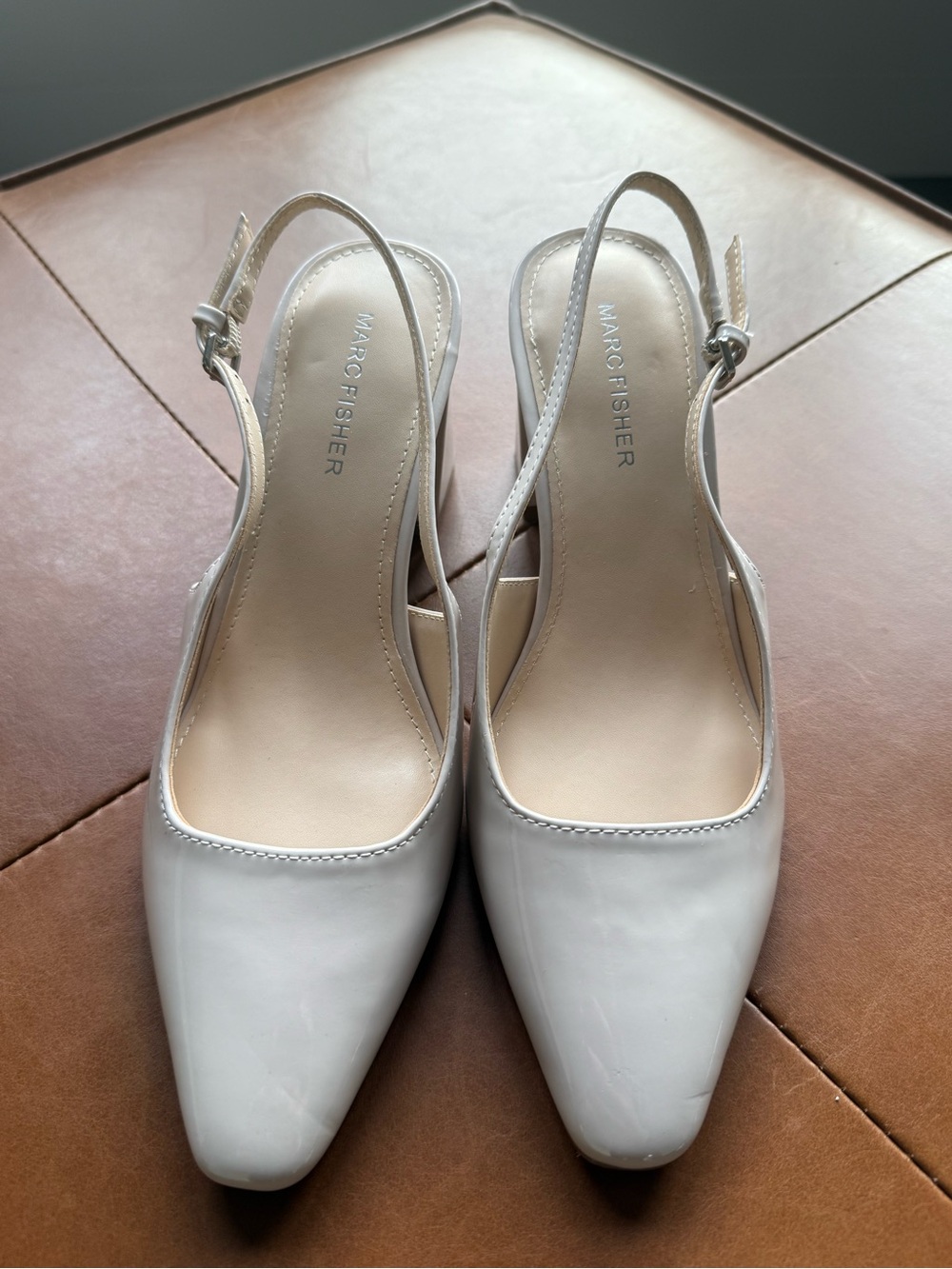 Marc Fisher Light Blush Square-Toe Pumps